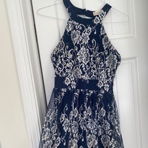 Altar’d State Navy with White Lace Overlay Dress